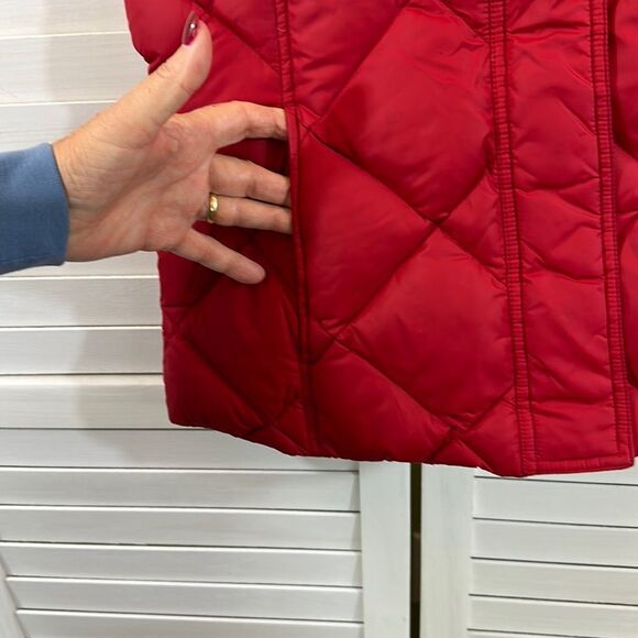 Eddie Bauer 700 Fill Power Goose Down Red Quilted Vest Small - Picture 10 of 14